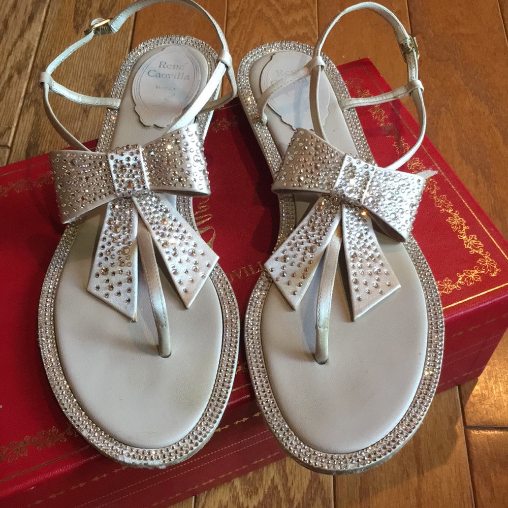 Rene Caovilla Rhinestone Sandals 38.5